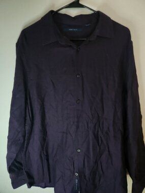 Perry Ellis Plum Purple Textured Long Sleeve Button Down Shirt